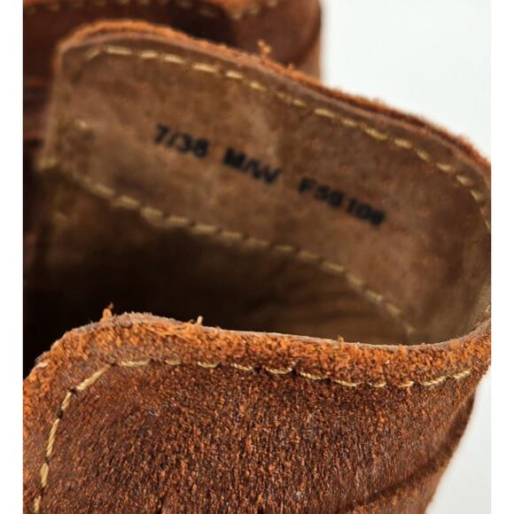 BORN Tarkiln Rustic Suede Leather Brown Lace-Up Ankle Boot Sz 7 New With Box - Picture 10 of 12